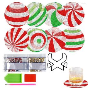 Table Mats Rhinestone Art Coasters Kit DIY 8 Pcs Cute Kits Crafts Supplies Candy