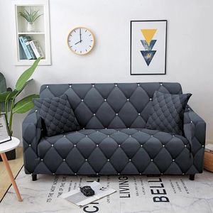 Stol täcker geometriska elastiska soffskydd för vardagsrum 1/2/3/4 Sätssträngssektion Slipcover L Form Funna Couch