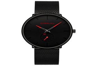 2020 CRRJU Fashion Mens Watches Top Brand Luxury Quartz Watch Men Casual Slim Mesh Steel Waterproof Sport Watch Erkek Saatler1904620