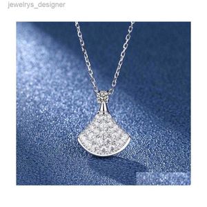 Designer Necklace Pendant Necklaces Strands Strings Mosan Diamond Sterling Sier S Skirt Baojia Threelayer Electroplating Process Au750 Dhco6