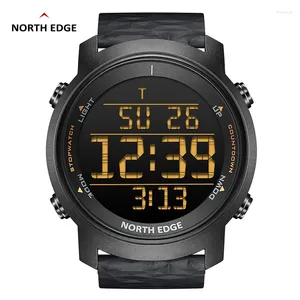 Bilek saatleri North Edge Erkekler Dijital İzle 50m su geçirmez açık spor moda LED LED LIGHT STROWCHATCH Bilek Erkekler Saati Reloj hombre