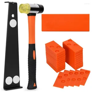 Papéis de parede kit de instalação de piso de madeira laminado com barra de tração 40pcs espaçadores e martel de rosto duplo.