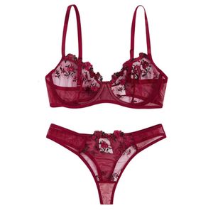 Lingerie Sexy Floral Bordery Roupa Transparente Renda Curta Cuidado com Cuidados de Pele Kits Delicados de Fada Mulher 2 Peças