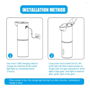 Dispermato di sapone liquido induttura automatica induzione senza touchless ricaricabile ricaricabile ricaricati USB Rondella a mano forniture per il bagno