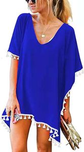 Designer Women's Summer Sexy Fashion Beach Wear 2024 Summer Womens Round Neck Chiffon Nappel abito grande camicetta sciolta Scapa da spiaggia da donna Skirta9jr