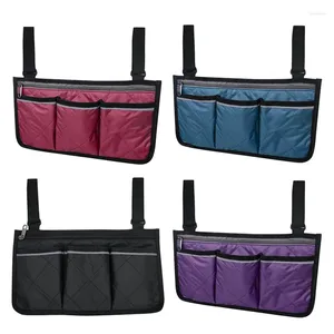 Storage Bags 1PCS Wheelchair Armrest Accessories Side To Hang On With Reflective Strip Waterproof Black /Blue Pouches