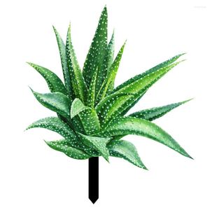 Decorative Flowers Garden Inserts Flower Bed Ground Inserted Tequila Aloe Plant Lawn Adornment Acrylic Landscaping Decoration