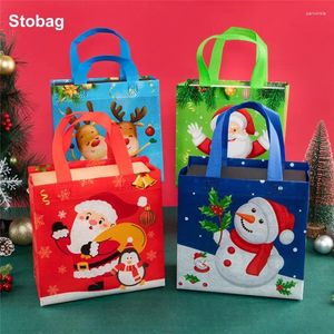 Bolsas de armazenamento Stobag 12pcs Feliz Natal não tecida