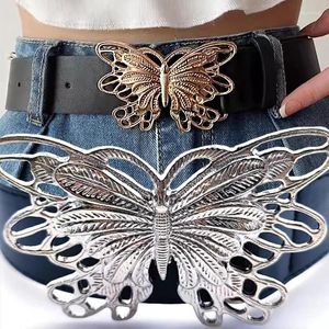 Belts Sweet Cool Hollowed Out Butterfly Hip Hop Vintage Decorative Belt Simple Y2K Millennium Punk Style Metal Buckle Adjustable