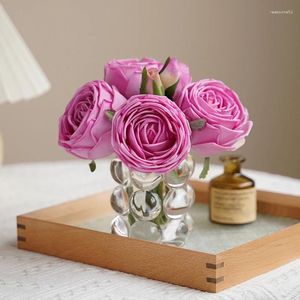 Kwiaty dekoracyjne Prawdziwy dotyk Rose sztuczny kwiat ślub ślubny bukiet stół domowy dekoracja Dekoracja Fałszywek Walentynki Prezent Walentynki