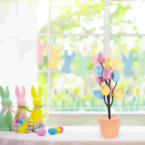 Decorative Figurines Easter Egg Potted Plant Tabletop Centerpiece Ornament Emblems Supplies Decoration Desktop Bonsai Figurine Decorations