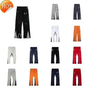 Herren Jeans Galleriess Schweiß Abteile gesprenkelter Buchstaben Print Mens Womens Ehepaar lose vielseitig lässige lässige Straße