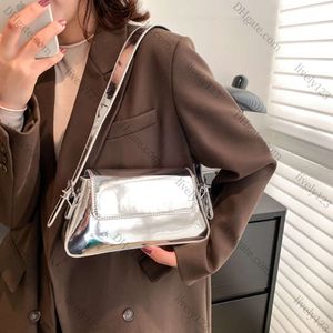2024 Роскошные дизайнерские сумочки для женщин лазерная сумка для подмышки бренд для плеча серебряная шикарная женская верхняя ручка сумки для покупателя тота