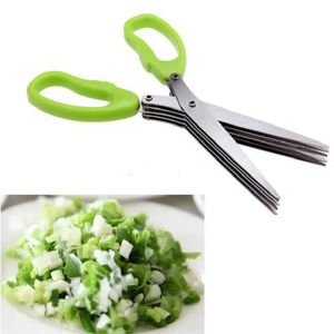 2024 19cm Malet 5 lager multifunktionella kök sax strimlad hackad scallion cutter Herb Laver Spices Cook Tool Cut for Kitchen