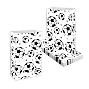 Wrap regalo 12/36 pezzi Soccer Candy Borse Box Cuppcake Boy Boy Kids favori