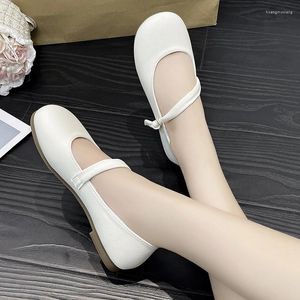 Lässige Schuhe Frau Schuh elegante weibliche Schuhe flacher Mund rund Zehen Sommerkleid Moccasin Schnüre-up Festes Grundsatz für Freizeit PU Flach