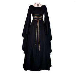 Sukienki swobodne jesienne zimowe damskie damskie okrągły pasek szyi nieregularna sukienka na Halloween 2024