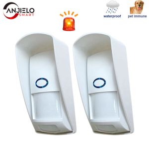 Rilevatore Sensore PIR Detector di movimento a infrarossi Wateroproof 433MHz Sirena Sirena esterna Wireless Security Wireless Direttore di allarme antitheft