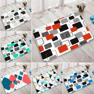 Bath Mats 3D Black White Geometric Rugs Non-Slip Floor Carpet Rug Home Bedroom Doormat Modern Abstract Design Colorful Optical Outdoor Mat