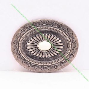 Huge Vintage Tribal Floral Engraved Turquoise Bead Leathercraft Handmade Belt Buckle Replacement 240401