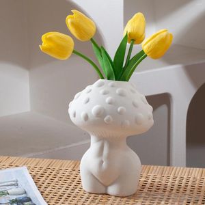 Wazony europejski biały abstrakcyjny ludzkie ciało ceramiczne wazon ozdoby sztuki modelowanie hydroponicznych rzemiosło Dekoracja stacjonarnego salonu