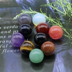 Decorative Figurines 16mm Mini Crystal Ball Set Natural Gems Sphere Decor Pocket Stone Reiki Healing Quartz Amethysts Round Beads Mineral