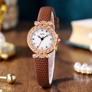 Gedi Light Luxury Birthday Stone Fashion Fashion Snake Watch الأصلي جلود ساعة ، ساعة كوارتز عالية الجودة للسيدات