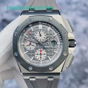 Luxury AP Wrist Watch Royal Oak Offshore Series 26400IO Mens Watch with Black Ceramic Ring Gray Disc Date Timing 44mm Automatic Machinery