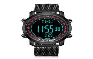 NAVIFORCE 9130 Male Digital Watch Stopwatch Wire Belt Backlight Calender Display Wristwatch For Men 5 Colors Available4871757