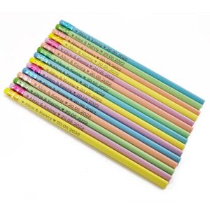 Pencils 10/30pcs Personalized Engraved Pencils With Eraser Wedding Gift Party Favors Customized Pencil School Supplies Stationery