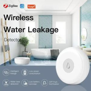 Detector Zemismart Tuya Zigbee Water Leak Detector Smart Home Overflow Security Alarm Flood Leakage Sensor Work with Homekit Via ZMHK01