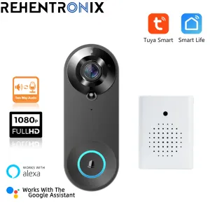 GUASH TUYA WIFI BASSEGHT Smart Life 1080p FHD FHD Wireless Mini porta da esterno Bell Ir Night Vision Security Support Alexa Google