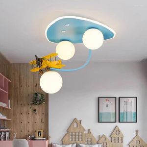 أضواء السقف الحديثة غرفة الأطفال لطيفة طائرة خفيفة الرسوم المتحركة الإبداعية فتى غرفة نوم ديكور مصابيح الشباب