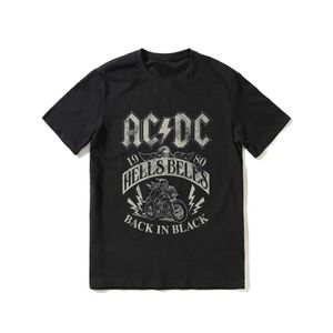 Camisetas masculinas 2023 Hot Sale Summer 100% algodão AC Hells Bells 1980 DC Black Tam camise
