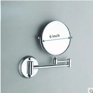 2024 матовая 6-дюймовая настенная настенная зеркал для ванной комнаты 360 градусов телескопические складки 2-лизая косметические зеркала для женского макияжа для матового макияжа для матового