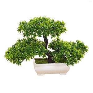 Decorative Flowers Artificial Bonsai Tree Zen Potted Japanese Pine For Bedroom Farmhouse
