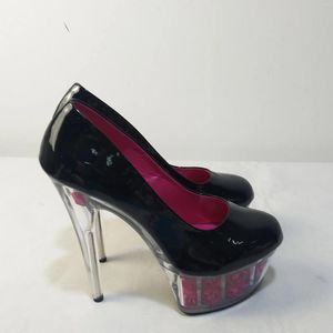 Scarpe da ballo primavera e autunno femminile sexy sexy singolo 15 cm di tacco a cristallo di rosa piattaforma impermeabile