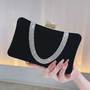 Bags Fashionable Velvet Womens Socialite Evening Banquet Diamond Inlaid Dress Bag Brides Wedding Handbag luxury purses designer handbags