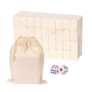 Mahjong Sets Mini Traditional Trip Board Game With Storage Bag Portable Table 1 Melamine Resin Tiles For 240401