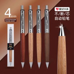 Pencils Wooden Pole Retro Mechanical Pencil 0.5mm Automatic Pen with Leadfree Poison 0.7 Refill Drawing Constant Lead