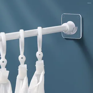 Shower Curtains Adhesive Curtain Rod Holder Nail-Free Pole Bracket Hanger Hooks ABS Retainers Compression Bar