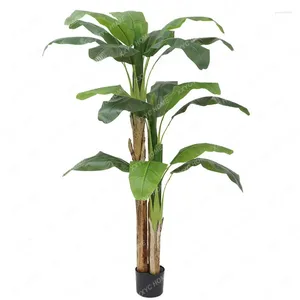 Flores decorativas grandes de banana artificial para decoração em casa Bonsai Fake Indoor e Outdoor Tropical Green Plants PaispAp