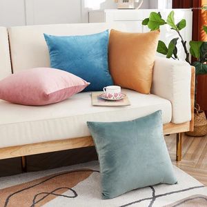 Pillow Velvet Plain Dyed Soft Throw Case Nordic Style Solid Color Cover For Living Room Sofa Chair Car Home Decoration