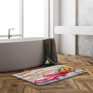 Tappetini da bagno tappetino da coltivazione rossa camion girasole rustico in legno rustico tu sei il mio sole decorazioni per bagno vintage