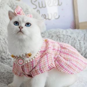 Psa odzież pet księżniczka sukienka jesienna wiosna szczeniąt słodkie ubrania desinger kota śliczna spódnica mała koszula Yorkshire Chihuahua Pomeranian