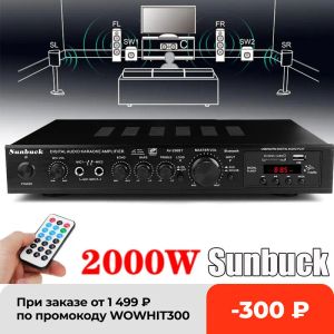 Verstärker 2000W 5Ch Bluetooth Stereo AV Power Surround Bass 110V Auto Audio -Subwoofer -Lautsprecher LED Digitalverstärker für Karaoke Cinema