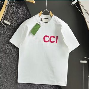 Camicie a magliette del designer a caldo lettere cassa in laminata a manica corta t-shirt oversize casual t-shirt al 100% di cotone puro per uomini e donne