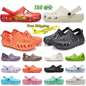 Free Shipping famous designer sandals womens slippers mens slides buckle bembury pollex slider black pink platform clog sandle summer beach crock shoes with charms