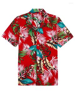 Mens Casual Shirts Summer Fashion Mens Hawaiian Short Sleeve Button Coconut Tree Printed Beach Aloha Shirt Plus storlek 6xl Hombre Ropa