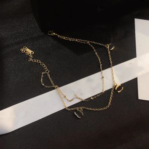 23SS 11 Style Kadınlar Desinger 18K Altın Kaplama Halkalar Yaz Paslanmaz Çelik Kolye Zinciri Bacak Mücevher Moda Aksesuarları Hediye
